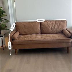 Brown-leather Like Sofa 