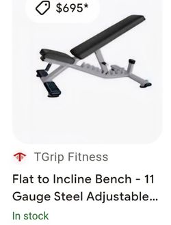 T Grip Flat To Invline 11 Gauge Steel Commercial Upholstery  WeightBench