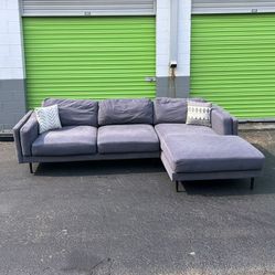 Large Blue City Furniture Sectional (Free Delivery)
