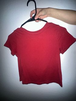 Red Cropped Short Sleeve T-Shirt
