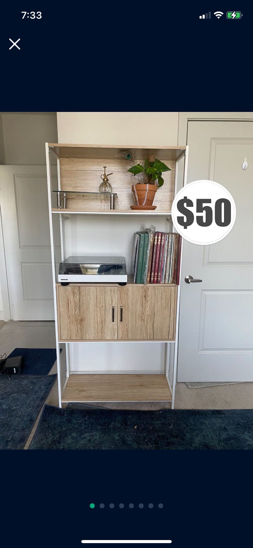 4-Tier Bookshelf, Tall Bookcase, Storage Cabinet for Living Room, Bedroom, Entryway, Home Office w/Cabinet, Enclosed Storage, Shelf Space, Metal