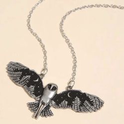 Barn Owl / Nature Silver Tone Pendant Charm Necklace - Women’s Jewelry 