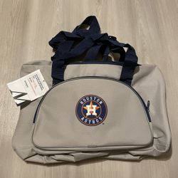 Houston Astros Baseball Gray Duffle Bag Carry On Bag! New! Excellent Condition!.  17.5x10x10.5