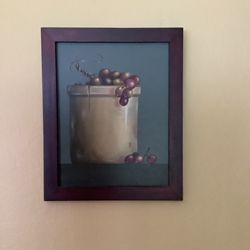 Country Crock And Fruit Painting 10.5 x 8.5