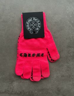 Chrome Hearts Work Gloves in Pink