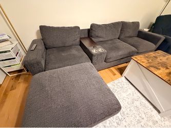 L Shape Sofa Charging Port-Storage