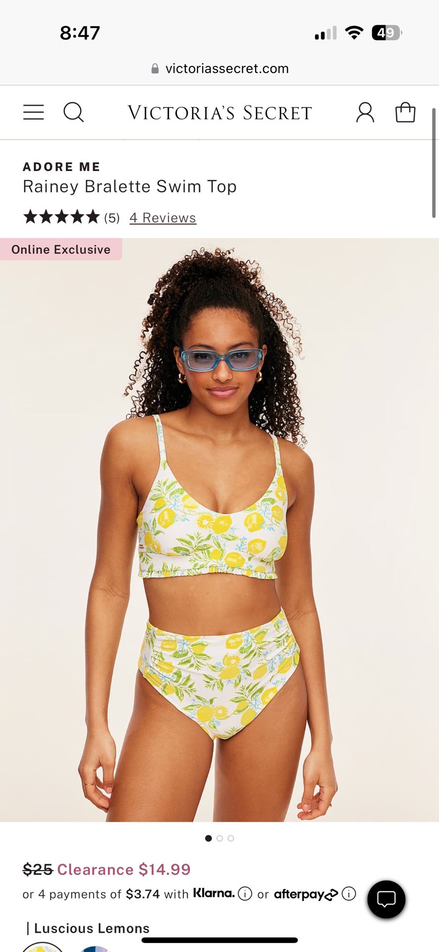 ADORE ME Rainey Bralette Swim Top (Victorias Secret)