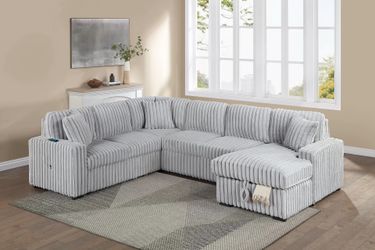 New X-Large corduroy sleeper sectional couch / free delivery