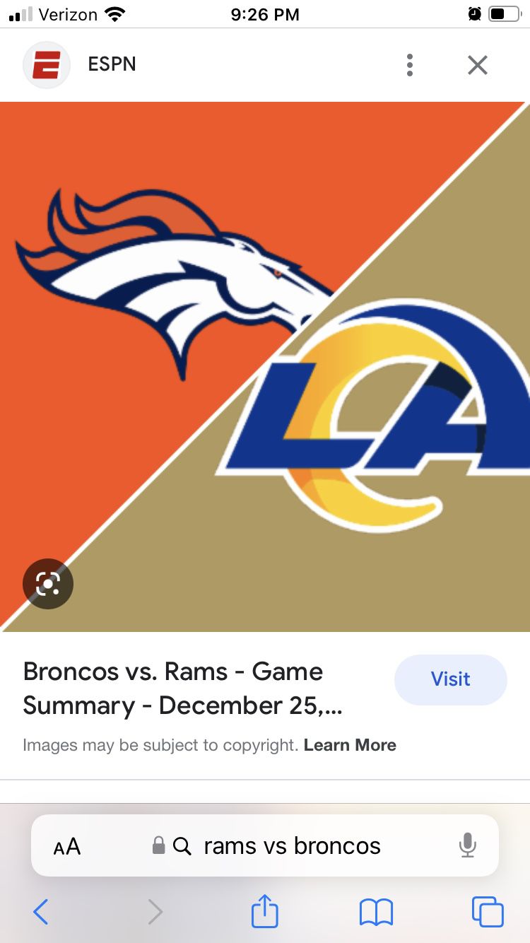 Rams vs Broncos Parking Pass