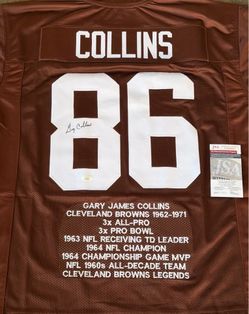 Gary Collins • Cleveland Brown Autograph Jersey • JSA Certified