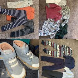 2t-3t outfits lot pants shirts pajamas formal suit shoes size 7 toddler boy