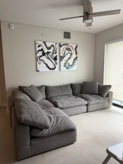 Nixon Light Gray Fabric 4-piece Modular Sectional
