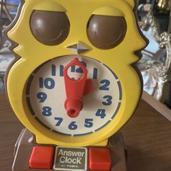 Vintage Owl Kids Learning Clock 