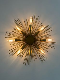 Modern Art Deco Gold Metal Wall Scone Light Fixture