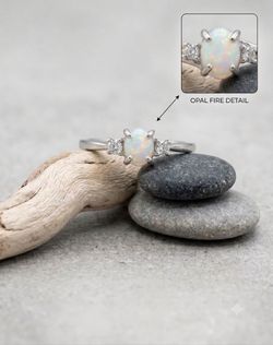 Silver-Plated ring with faux opal size 8.5
