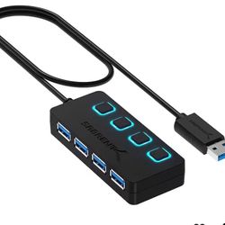 SABRENT 4 port USB 3,0 Hub W Power Switches