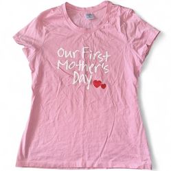 First Mothers Day T-Shirt Pink Size Medium