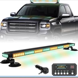 37 Inch 104 LED Roof Top Amber Green Emergency Lights Magnetic Traffic Advisor Strobe Light Bar