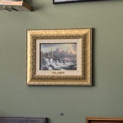 Authentic Thomas Kinkade “Conquering the Storms” Framed Print w/ COA