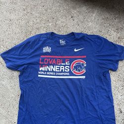 SLIGHTLY USED MEN 2016 WORLD SERIES LOVABLE CHICAGO CUBS NIKE TEE SIZE XXL