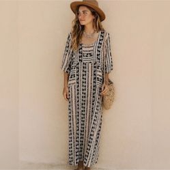 Hailey &Co Black Pink Floral Maxi Dress Size M