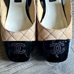 Chanel Mary Janes Suede Kidskin And Patent Calfskin Shoes