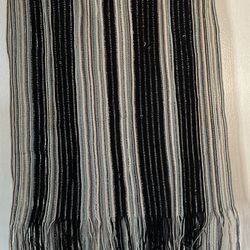 Missoni Black White and Silver Fringe Scarf