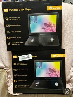 Lot Of 2 Pcs Brand New WONNIE Portable DVD Player W-1458