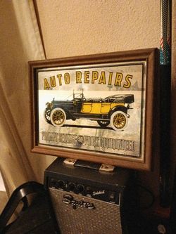 Vintage Auto Service Mirror For Garage Or Shop