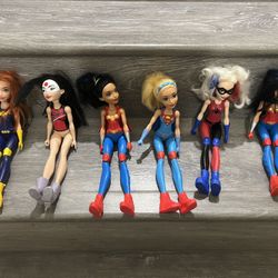 DC Comics Super Hero Girls Barbie Doll Lot of 6 Batgirl Supergirl Wonder Woman