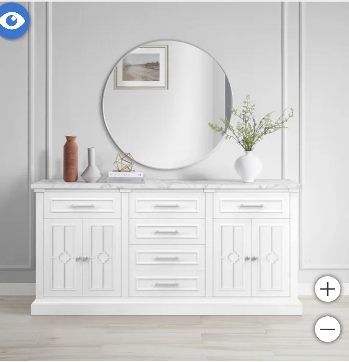 72 Inch White Console