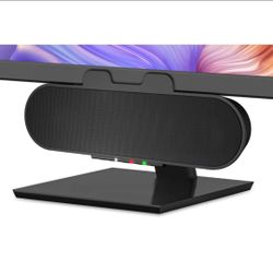 Cyber Acoustics USB & Bluetooth Speaker Bar (CA-2890PRO) USB Powered with Speakerphone for PC and Bluetooth for Connection to Smartphones, Clamps to M