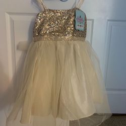 Holliday Gold Sequins Girl Tutu Party Dress Size 6 CHRISTMAS DRESS 