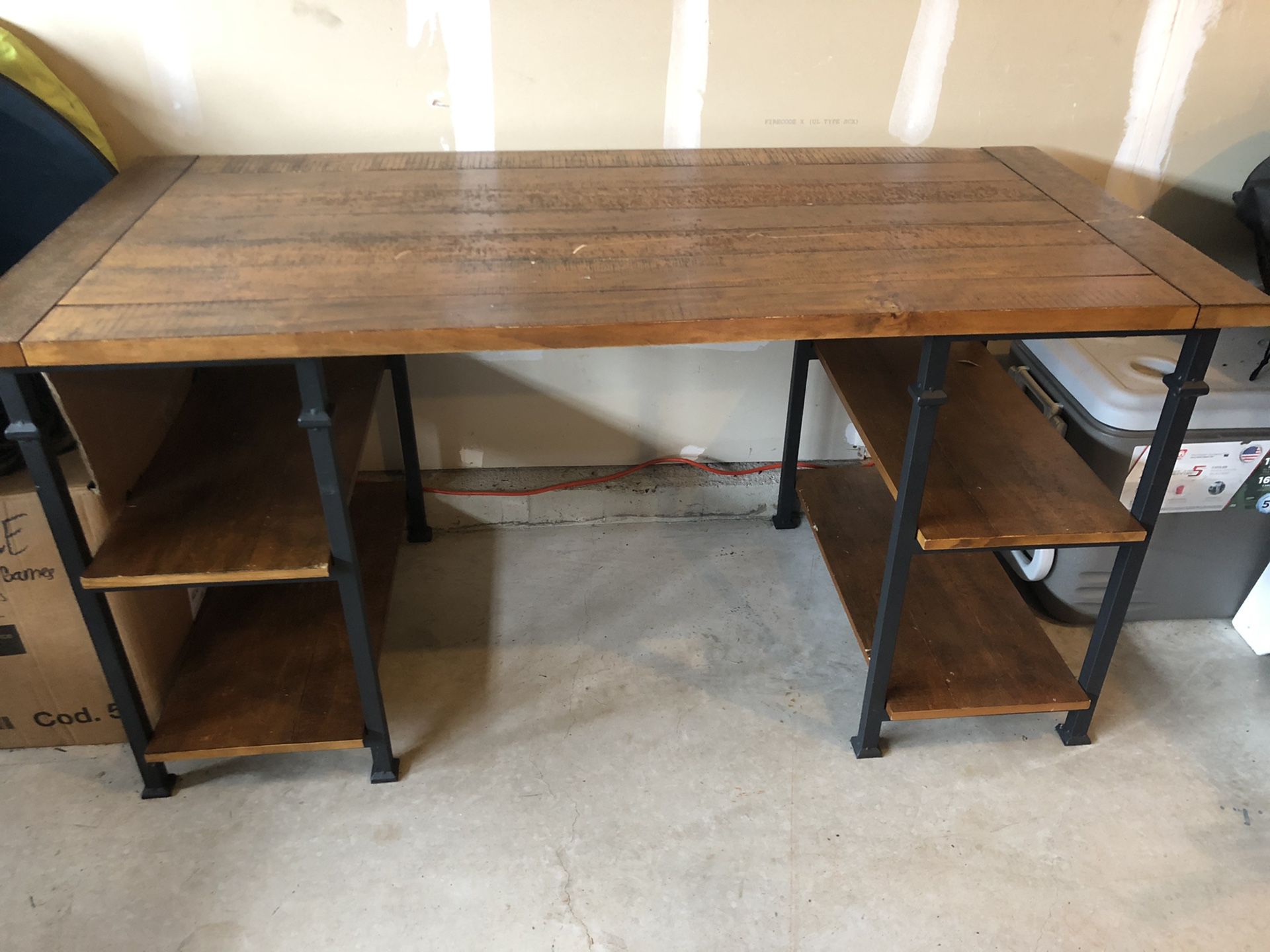 Rustic Desk (Wood and Metal)