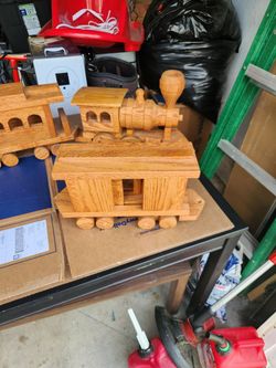 Hand Made Wooden Train Set