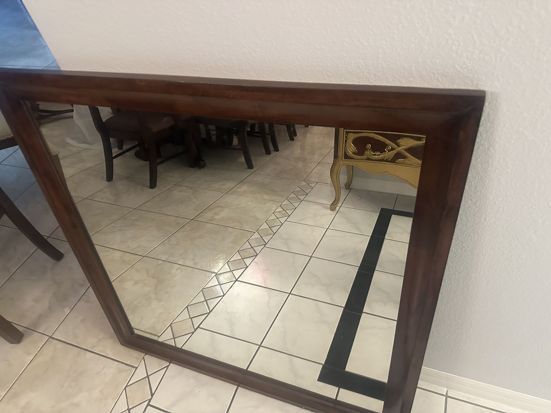 Brown Mirror For Dresser