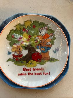 Vintage "Best Friends" Children's Plate Set