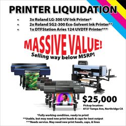 Roland printers x DTF station Aries liquidation