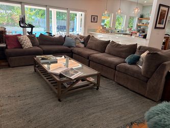 Large Chenille Sectional Sofa (Bassett)