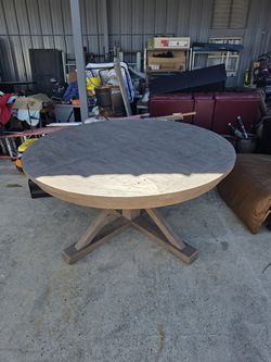 Beautiful round dining table, no chairs,  $85+tax