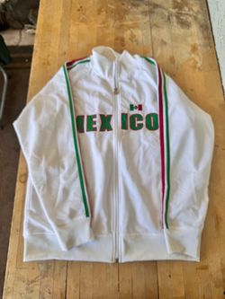 Fahrenheit Mexico Soccer Full Zip Track Jacket White/Green/Red Size M