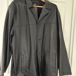 Men genuine leather short coat or long jacket