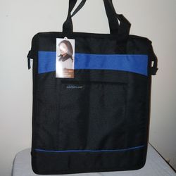 Black With Blue, Insulated, Food Carrier, Totebag 