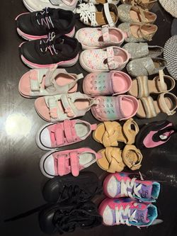 15 pairs of shoes girl  most of them size 5 a few  of them 6