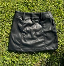 H&M Black leather mini skirt