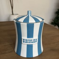 Jonathan Adler Blue “EDIBLES” Canister