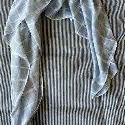 Blue Square Pattern Shawl