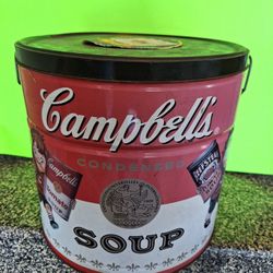 Vintage 12" x 11" Large Can Lid CAMPBELL'S TOMATO SOUP CAN With Handles

