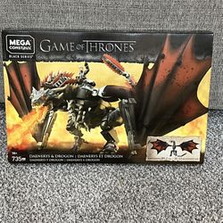 New, Game of Thrones Mega Construx Daenerys & Drogon Building Set