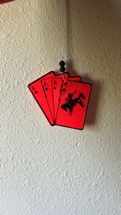 Red black playing cards freshie